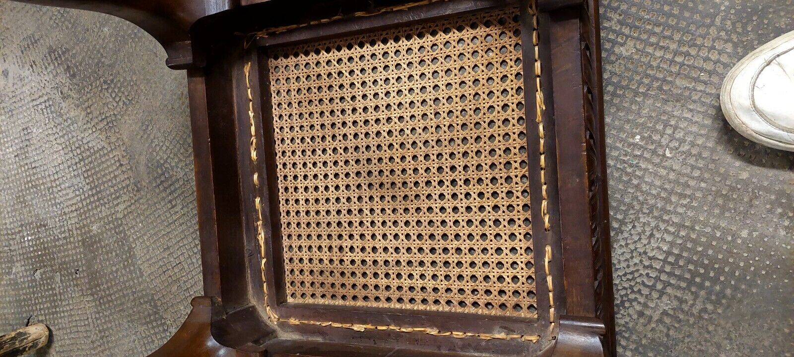 Solid carved walnut stool, early 1900s