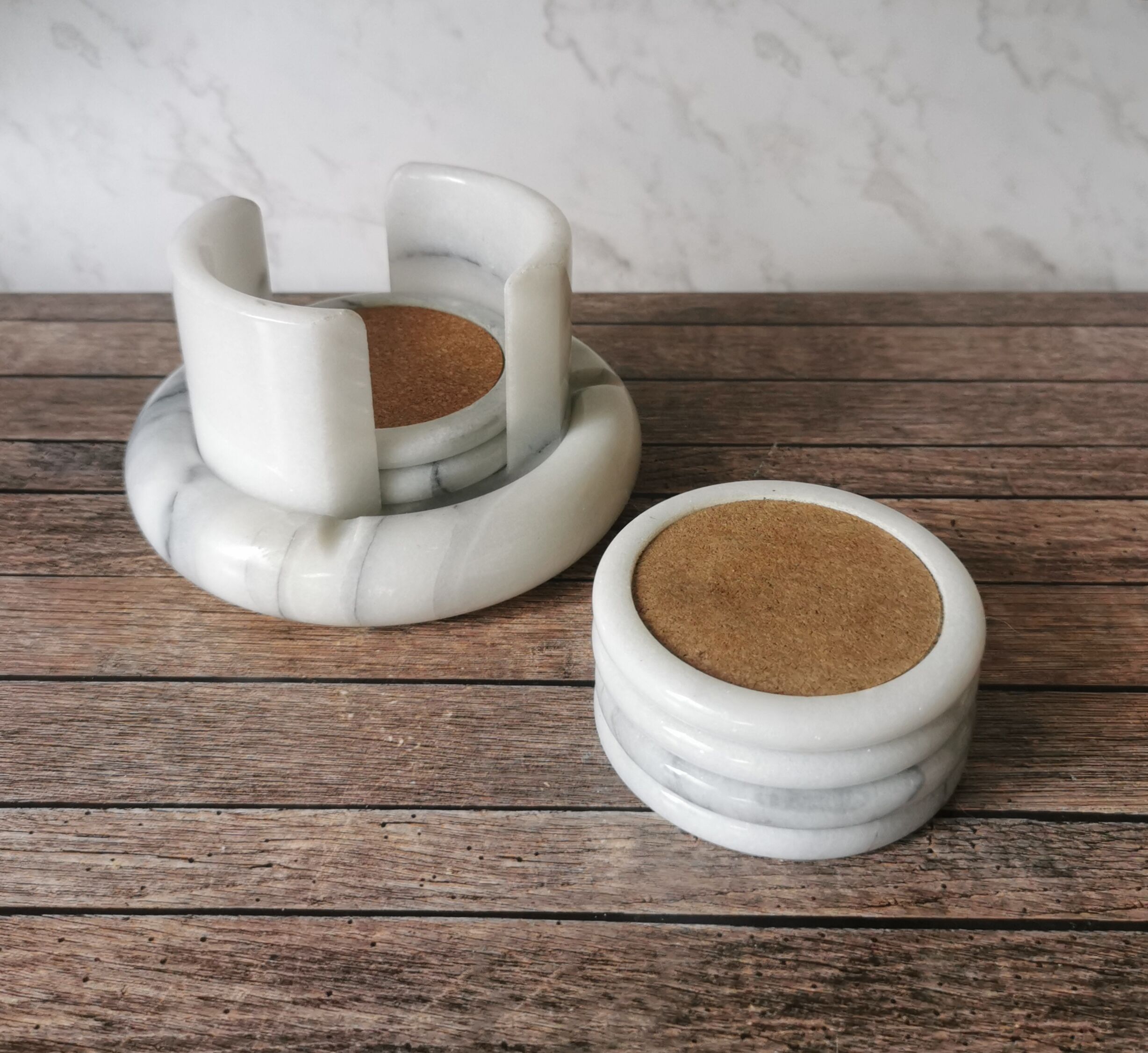 Ashtray and marble under glass