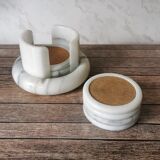 Ashtray and marble under glass