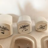 Series of 6 Sarreguemines spice jars