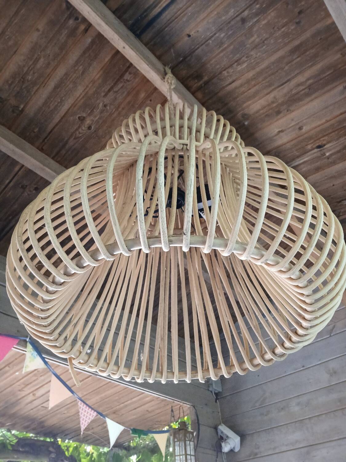 Natural rattan pendant light
