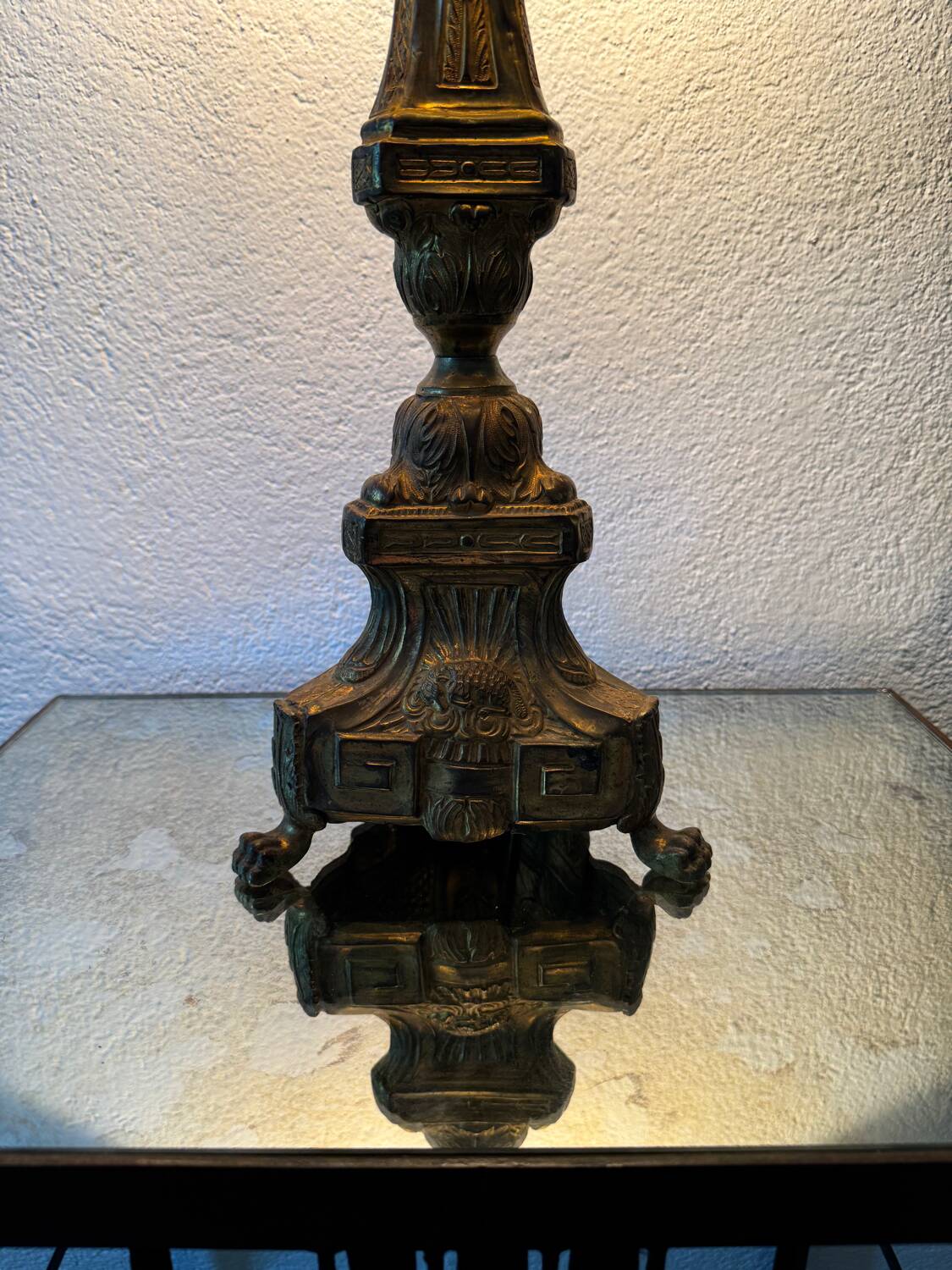 Antique church candlestick lamp