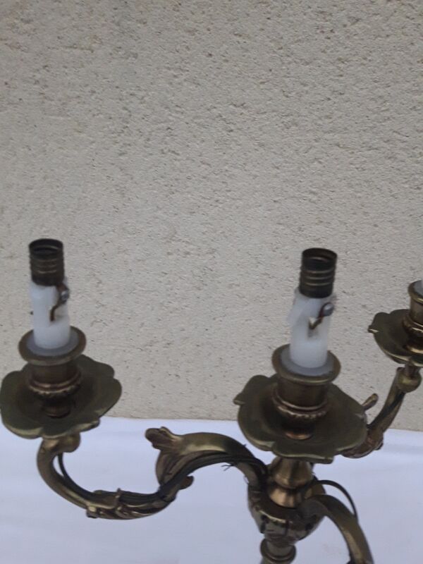 Lampe chandelier en bronze  4 feux