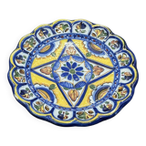Vintage Hispano-Moresque Earthenware Plate – Geometric Pattern