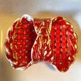Red woven ceramic basket