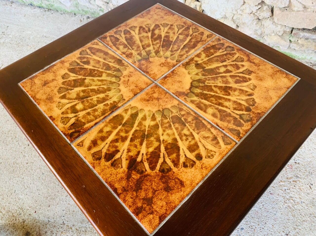 Tables gigognes en teck et céramique, scandinave , années 60