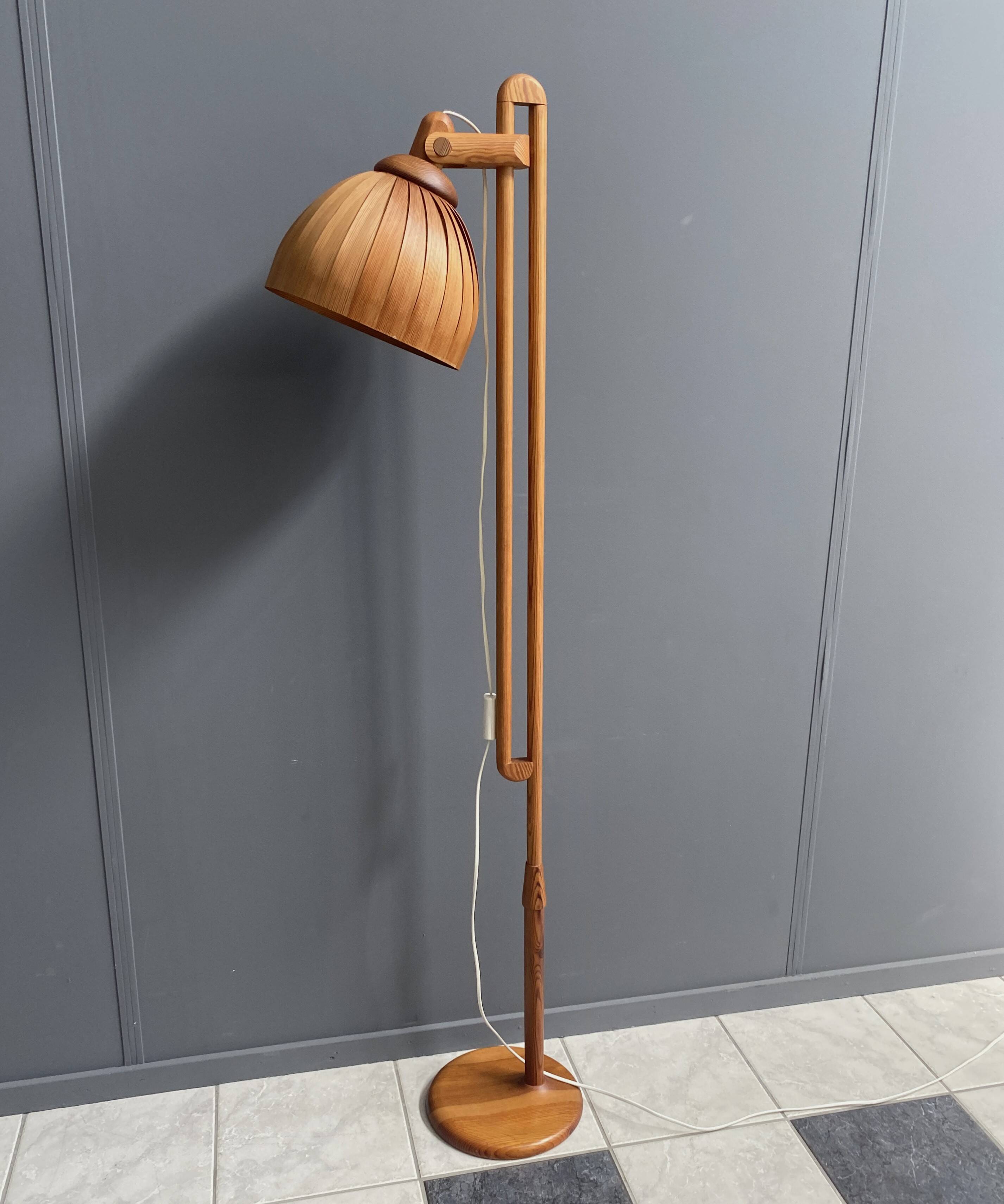 Hans agne Jakobsson wood floor lamp 1960s