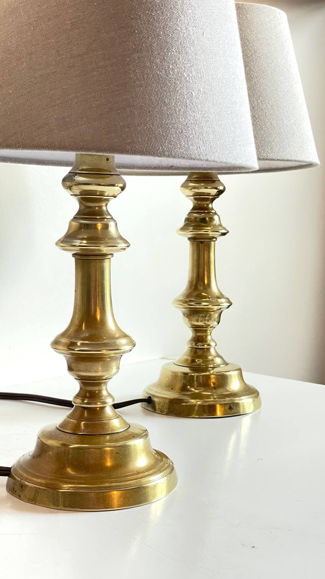 Lamp chic old solid brass candle holder