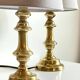 Lampe chic ancien bougeoir laiton massif