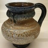 Belgian flamed salt-glazed stoneware pitcher by Pitot