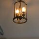Brass lantern for vestibule with 2 candle holders