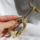 French ornate brass corkscrew wine opener