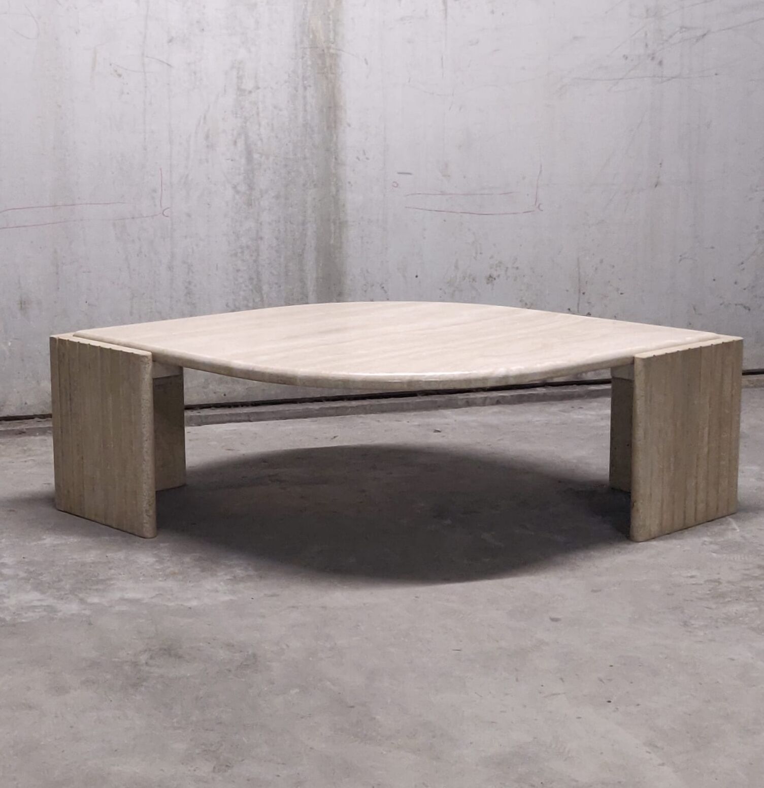 Travertine coffee table Roche Bobois