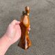 Old vintage pepper mill olive wood and brass