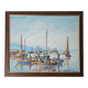 Oil painting on canvas Fishing port in Africa signed Raymond Lafaille