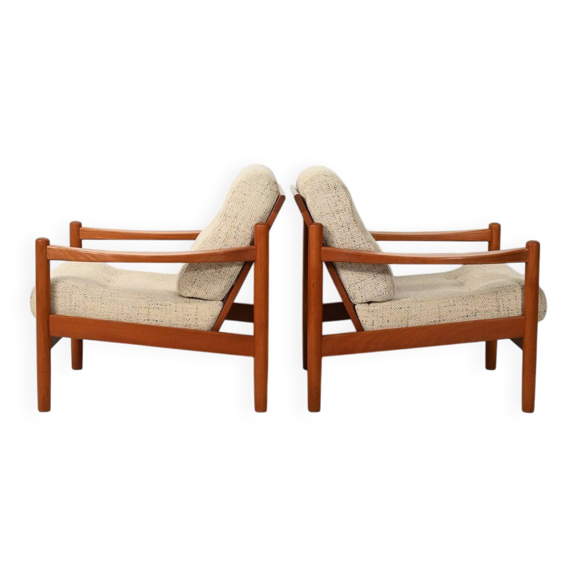 Pair of Danish 1950s teak armchairs