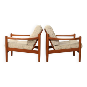 Pair of Danish 1950s teak armchairs