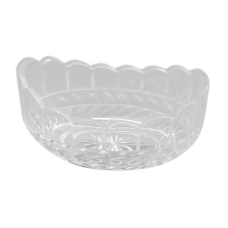 Fruit cup basket moulded glass generous chisel work