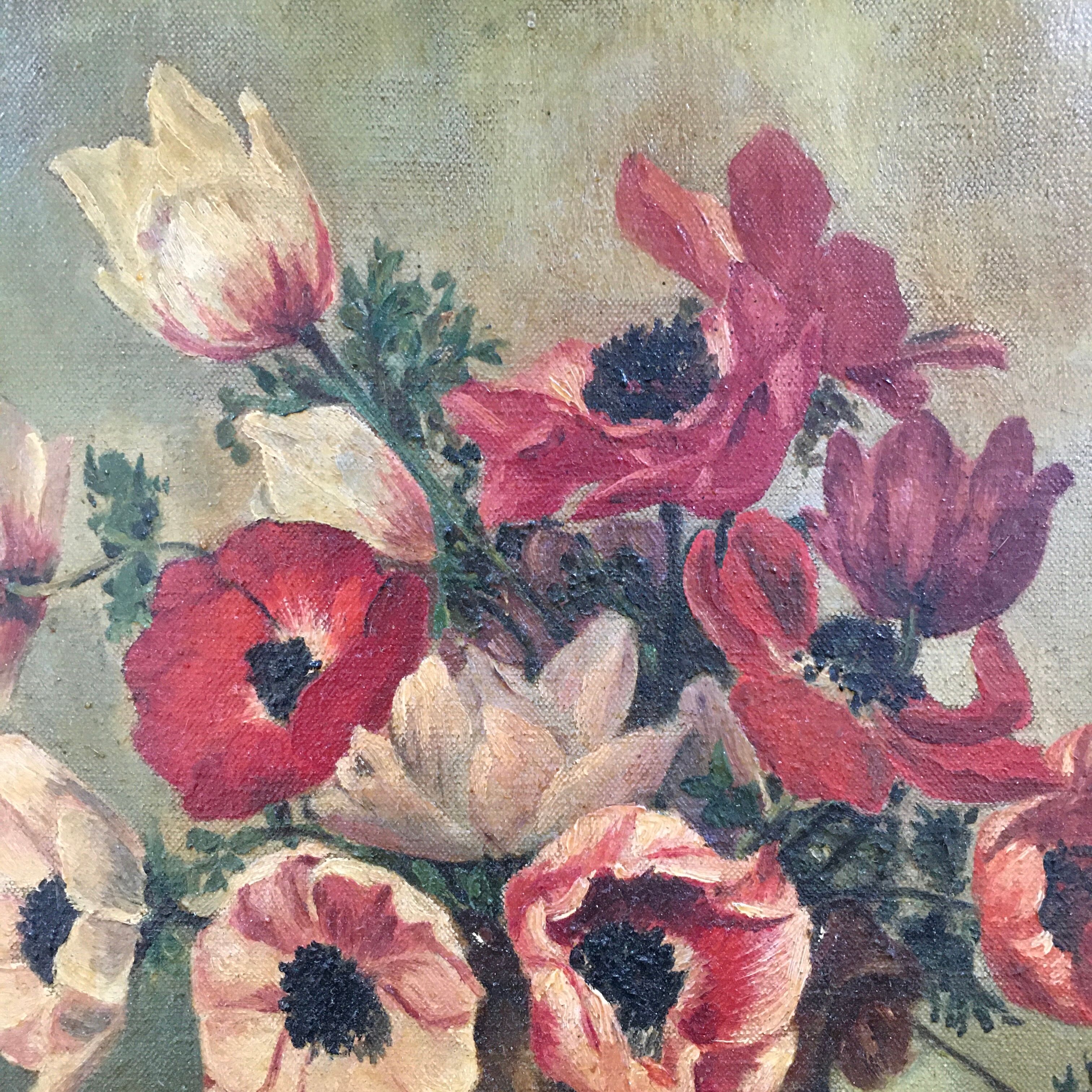 Old bouquet of anemones