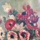 Tableau ancien bouquet d’anémones