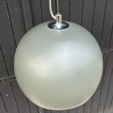 2 round metal pendant lights, Sweden 1980s