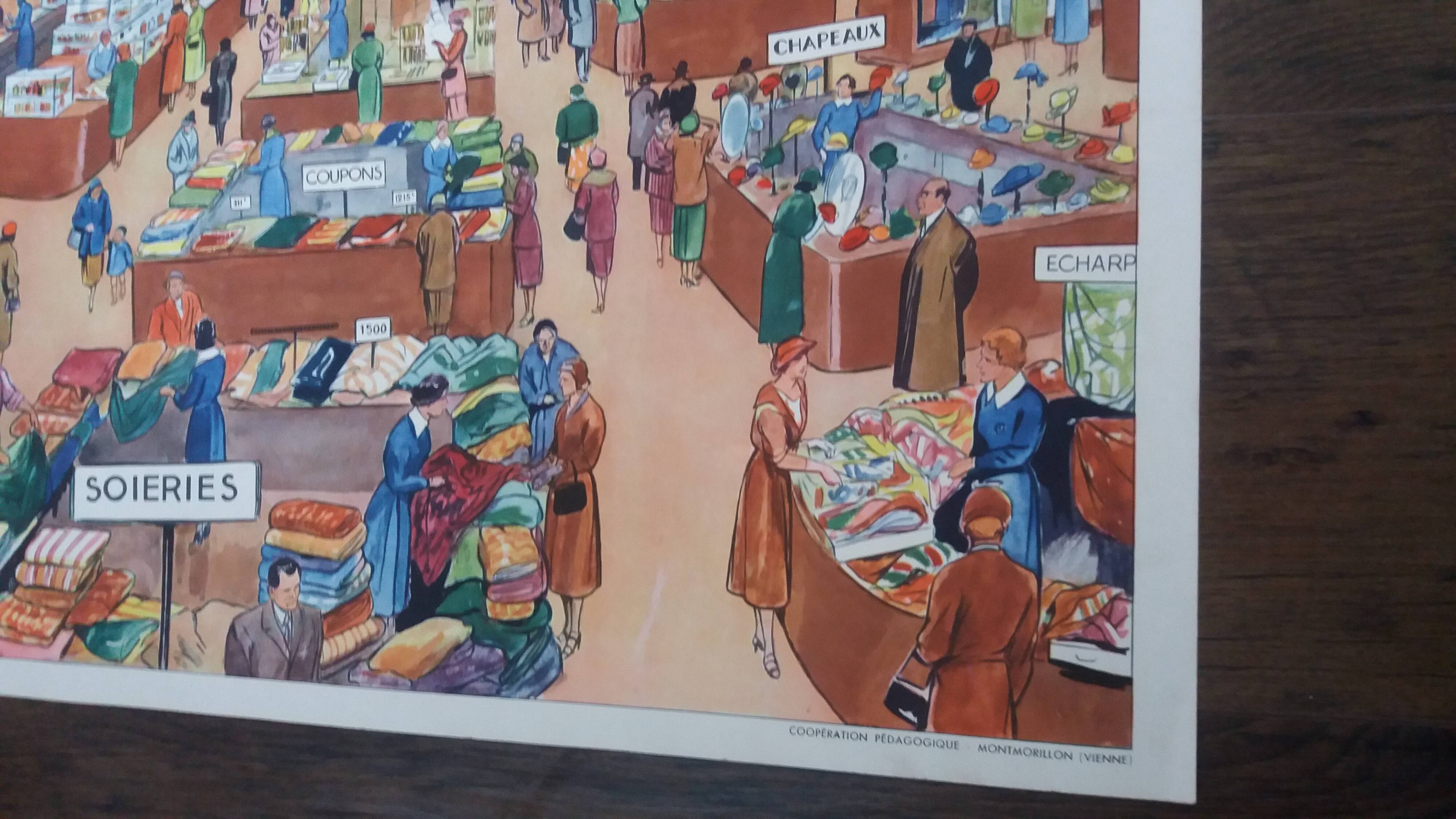 Educational poster for schools, the department store, Rossignol Montmorillon