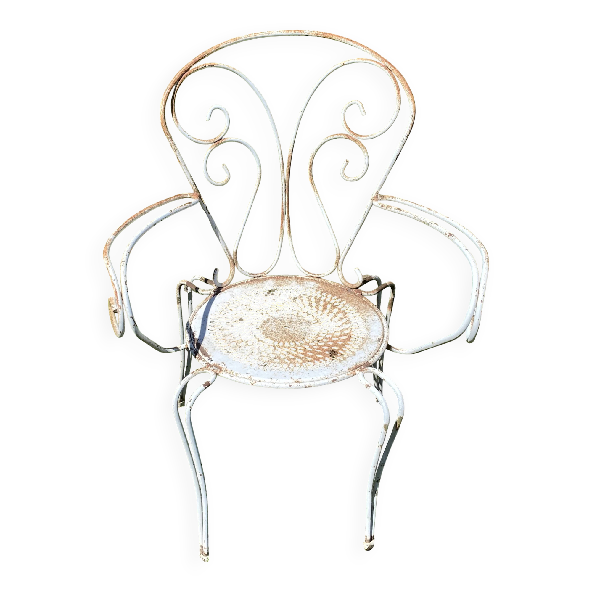 Fauteuil de jardin fer forgé vintage 1950