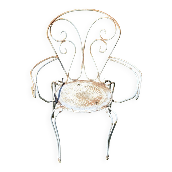 Fauteuil de jardin fer forgé vintage 1950