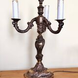 bronze 3-light chandelier, rococo style desk lamp