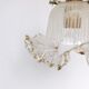 Lampe baladeuse vintage decor givré et jupon liseré doré