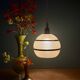 Vintage globe pendant light in yellow and gold granite glass