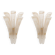 Pair of 20th Century Modern Sconces in Frosted Murano glass and Gold Leaf