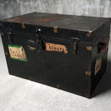 Riveted metal travel trunk