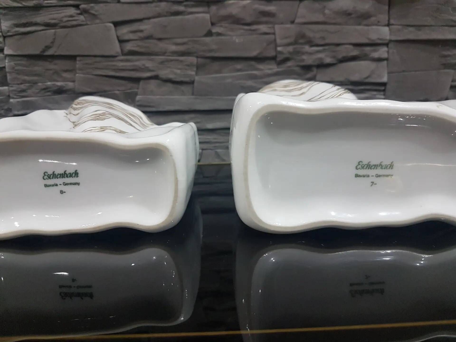 Set of two vases, white, porcelain, Eschenbach, Germany, 1970s