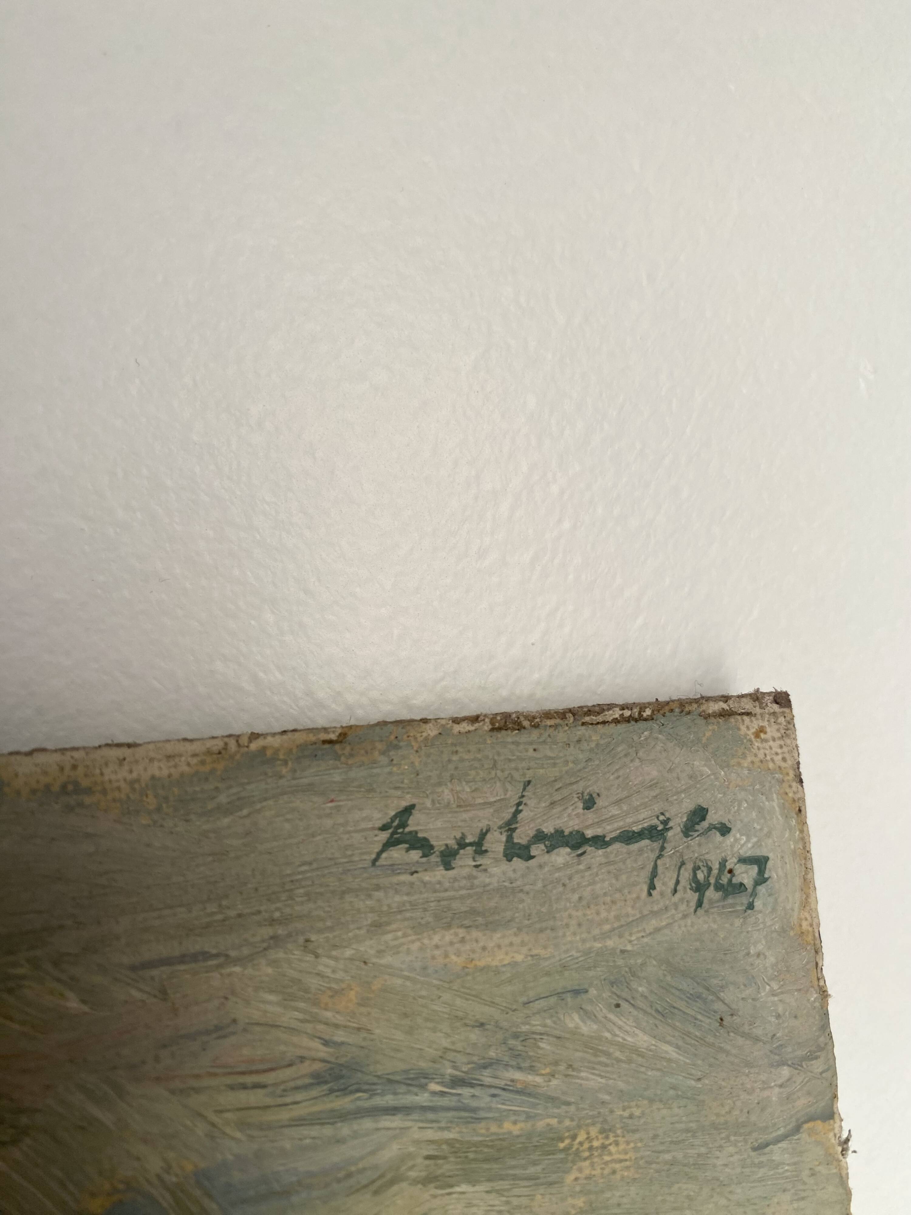 Landscape painting, oil painting 1947