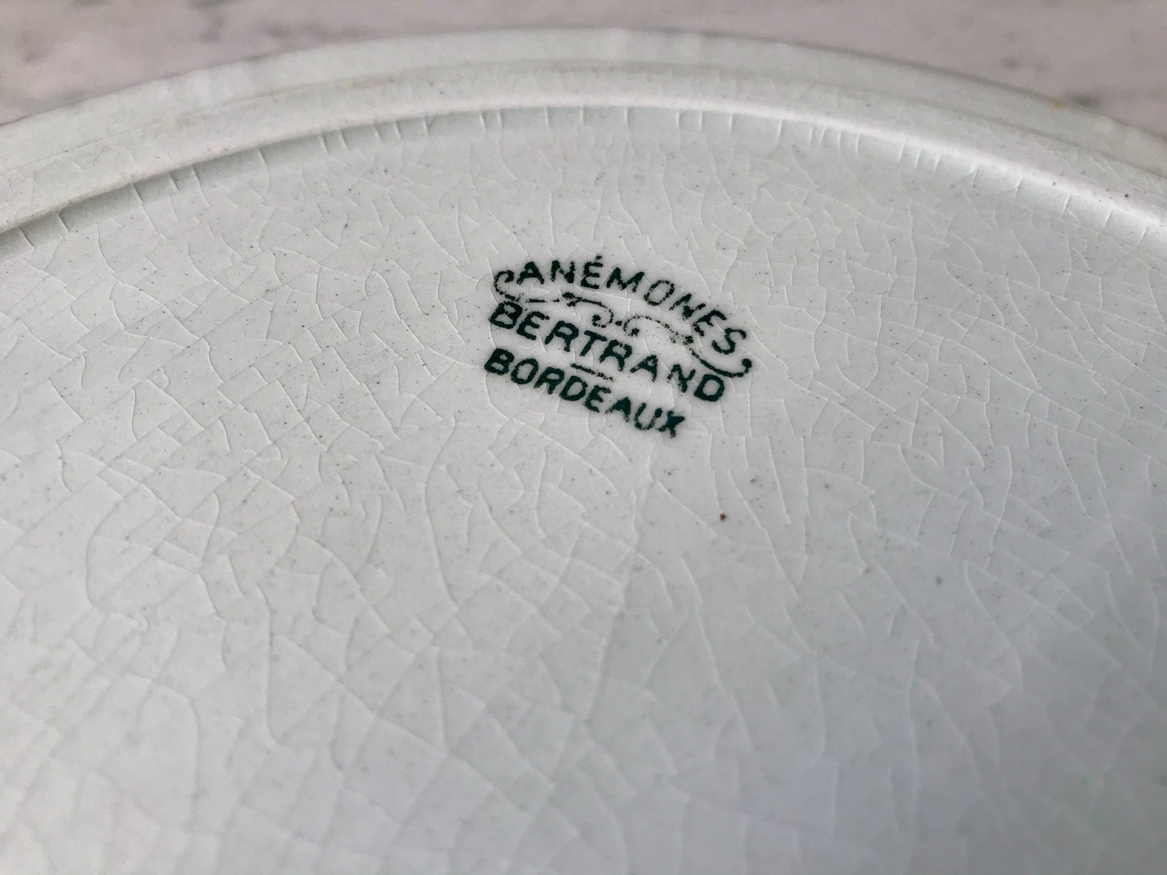 hollow dish in Iron Earth Bertrand Bordeaux model "Anémone" late nineteenth