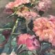 François Félix Roubaud Nature morte huile sur panneau de bois bouquet roses pivoines XIX