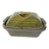 Small terrine in olive green glazed earthenware