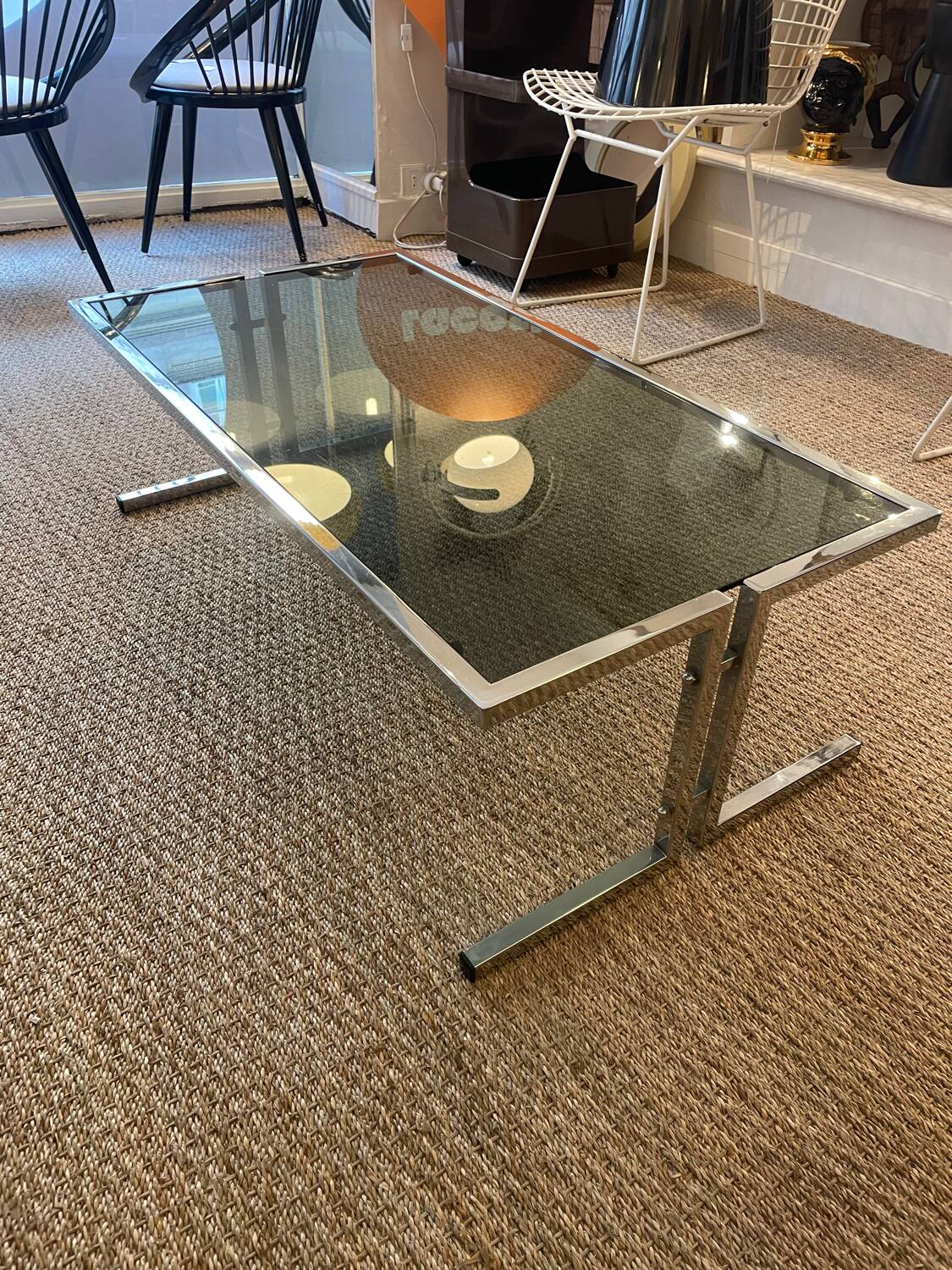 Vintage chrome coffee table