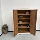 Restored 1930 art deco wardrobe, pure linen color