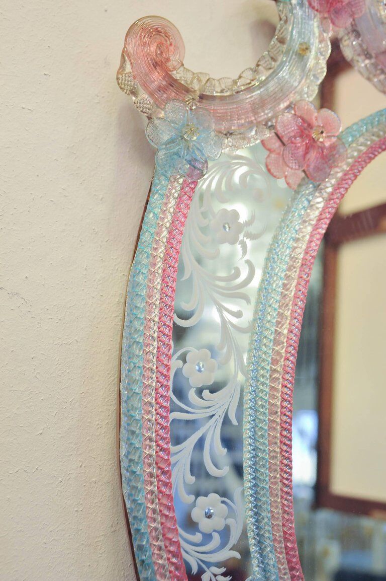 Venetian Italian mirror Barovier Murano from the 1940s.