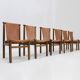 Mid-Century Italian Leather Dining Chairs By Ilmari Tapiovaara , set of 6