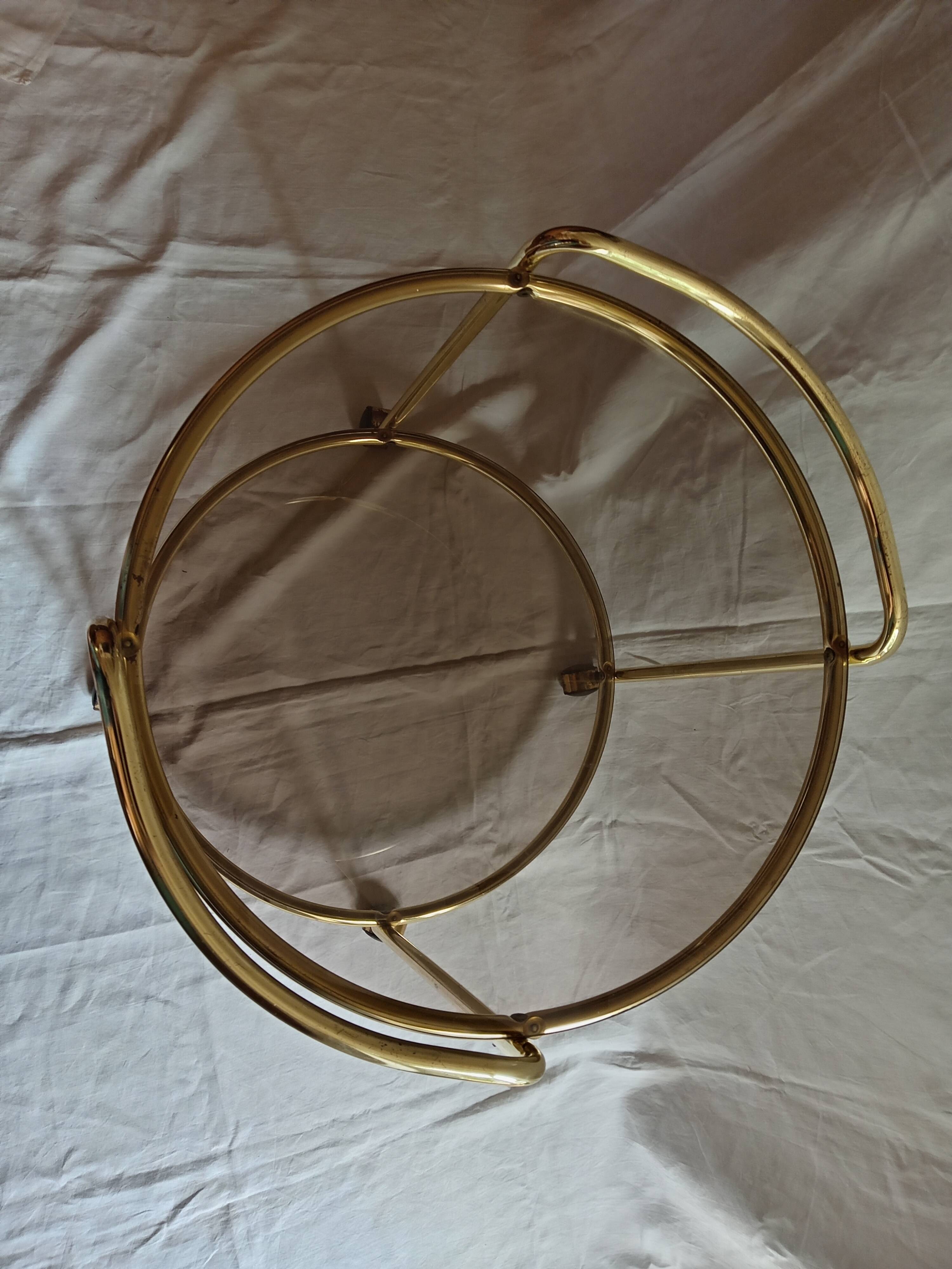 Vintage serving trolley with smoked glass from the 1970s