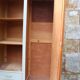 Vintage Parisian wardrobe in sage green – Mirror, hanging space and drawers