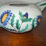 Vallauris ceramic teapot signed R. Rouma decorated with wild flowers