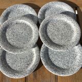 Speckled dessert plates blue gray Quadrifoglio