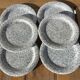 Speckled dessert plates blue gray Quadrifoglio