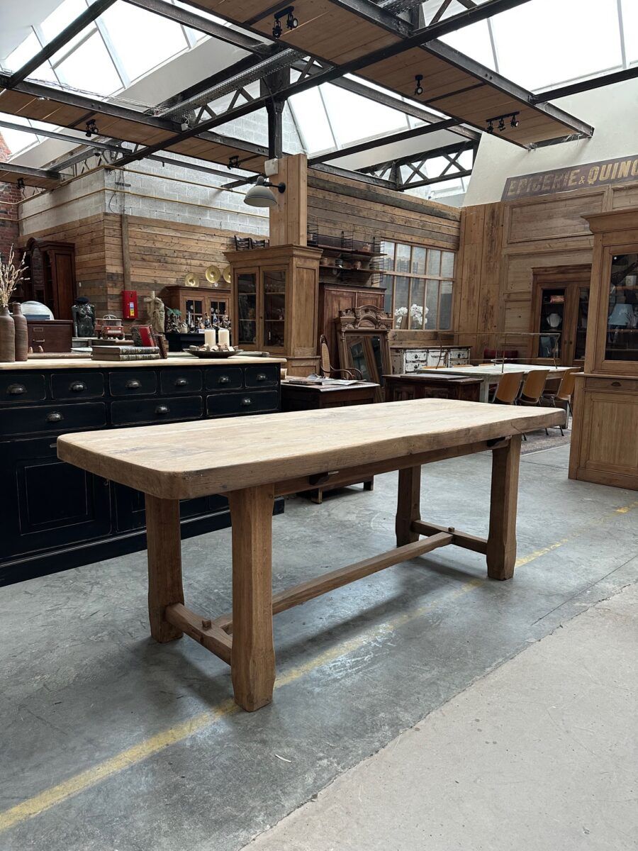 Solid oak campaign table