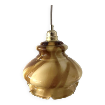 Vintage marbled opaline pendant light