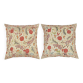 ENSEMBLE DE 2 - Housses de coussin en soie 100 %. Coussins brodés. Coussins décoratifs faits main. Coussins traditionnels.